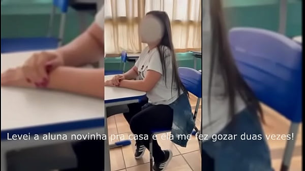 PROFESSOR COMENDO ALUNA EM TROCA DE NOTAS, ALUNA TRANSANDO COM PROFESSOR PARA PASSAR DE ANO