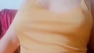 Self hot sexy girl playing with boobies and pussy