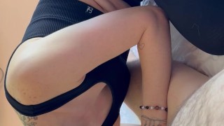 he cums on my sports bra before I go to the gym