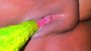 A Big Cucumber Stretches My Juicy Tight Pussy & Make Me Supper Horny, its Like Real Fucking Feeling