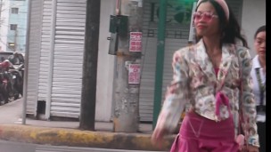 Asian school girl with pink skirt licked and fucked as she deserved