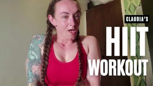 Muscle Girl Claudia’s Sweaty HIIT Workout – full vid in my stores!